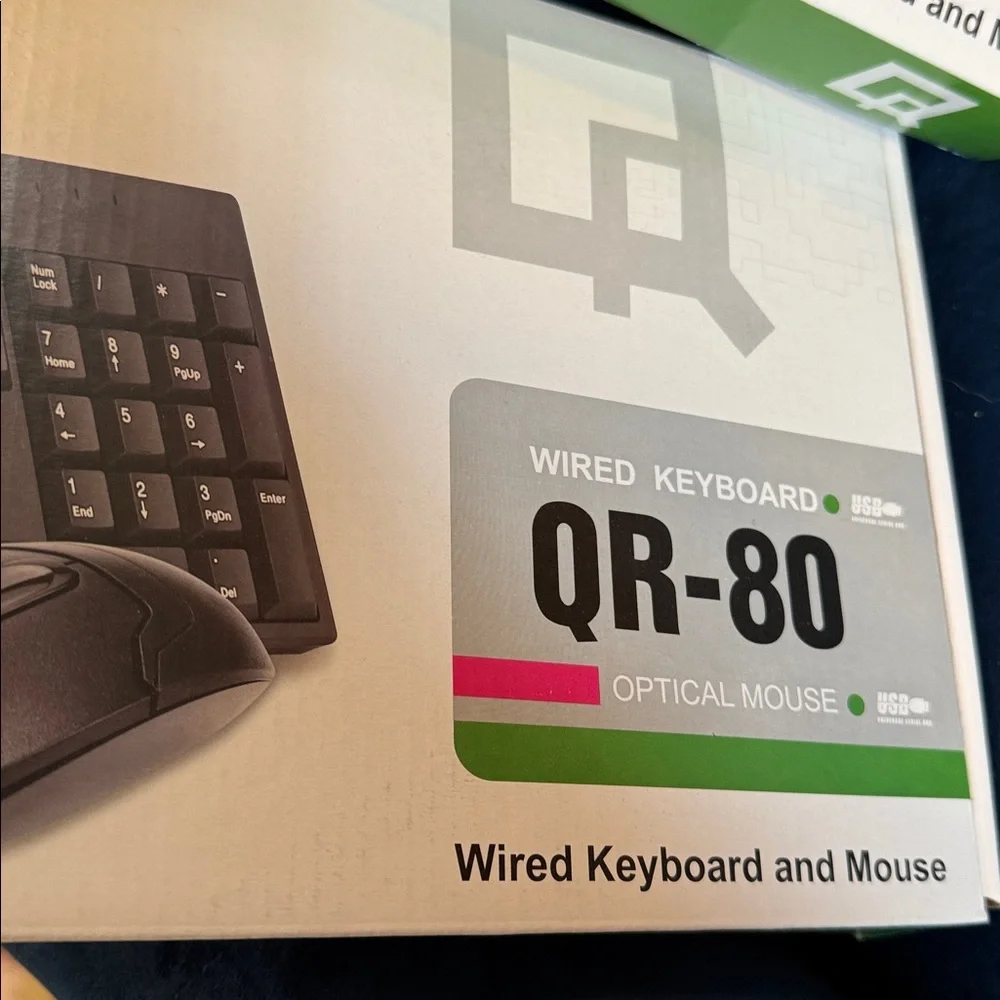 QR-80 Wired Keyboard and Mouse Set - Black